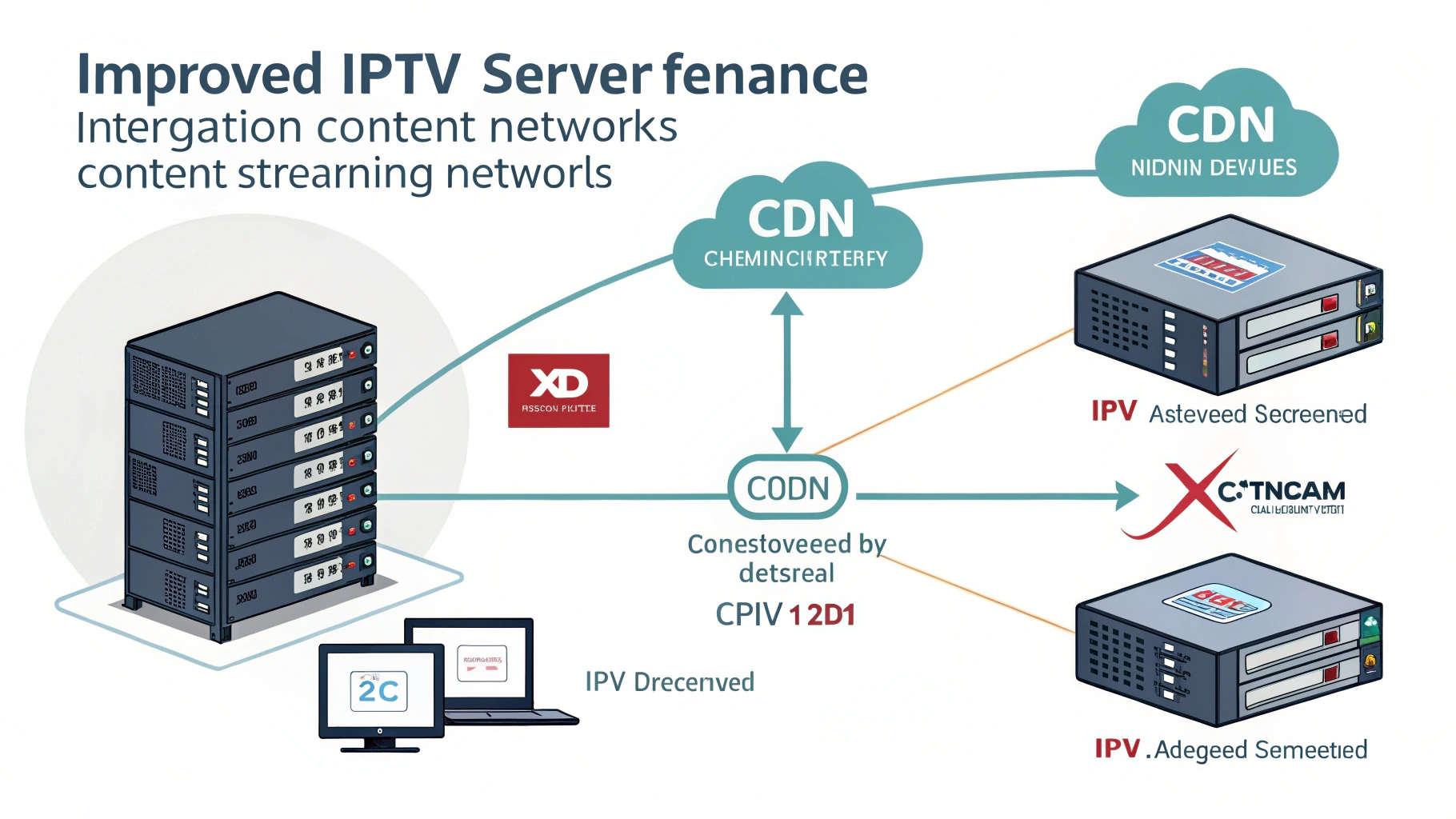 تحسين أداء سيرفرات IPTV دمج شبكات توصيل المحتوى (CDN) وبروتوكولات البث المتقدمة مع Xtream UI